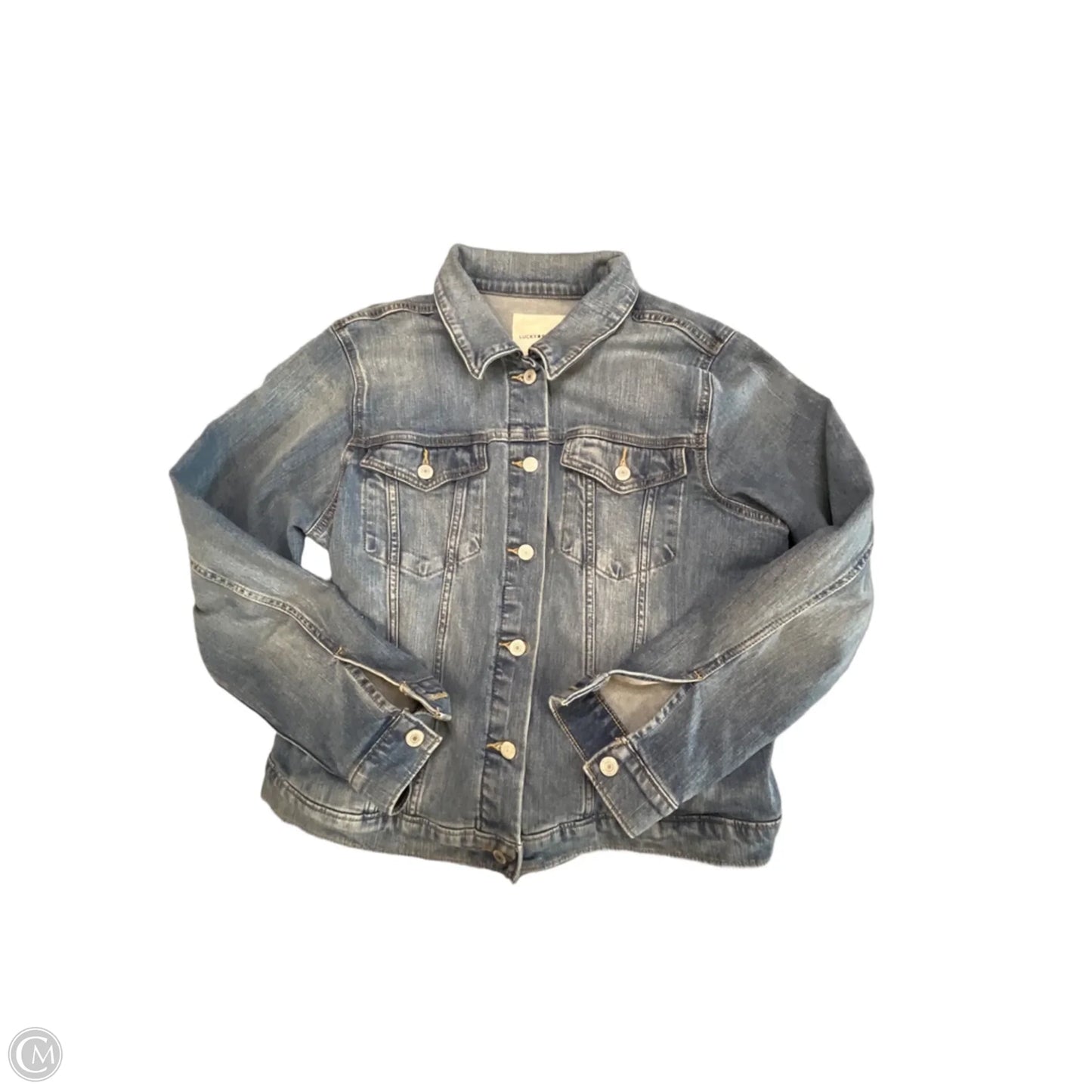 Jacket Denim By Lucky Brand In Blue Denim, Size: Xl