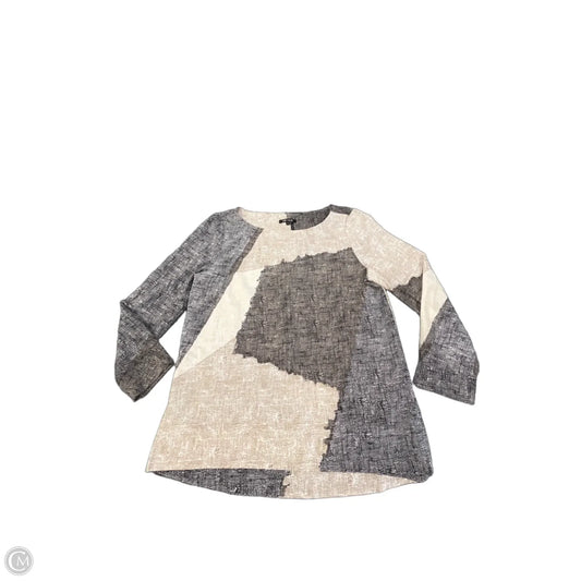 Top Long Sleeve By Nic + Zoe In Black & Tan, Size: M