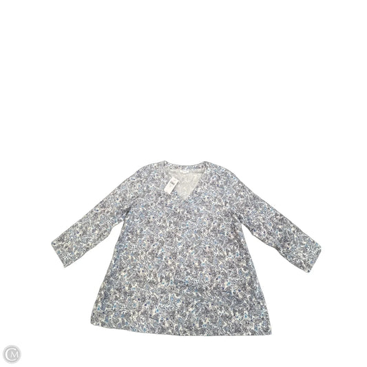 Top Long Sleeve By J. Jill In Blue & Cream, Size: Mp