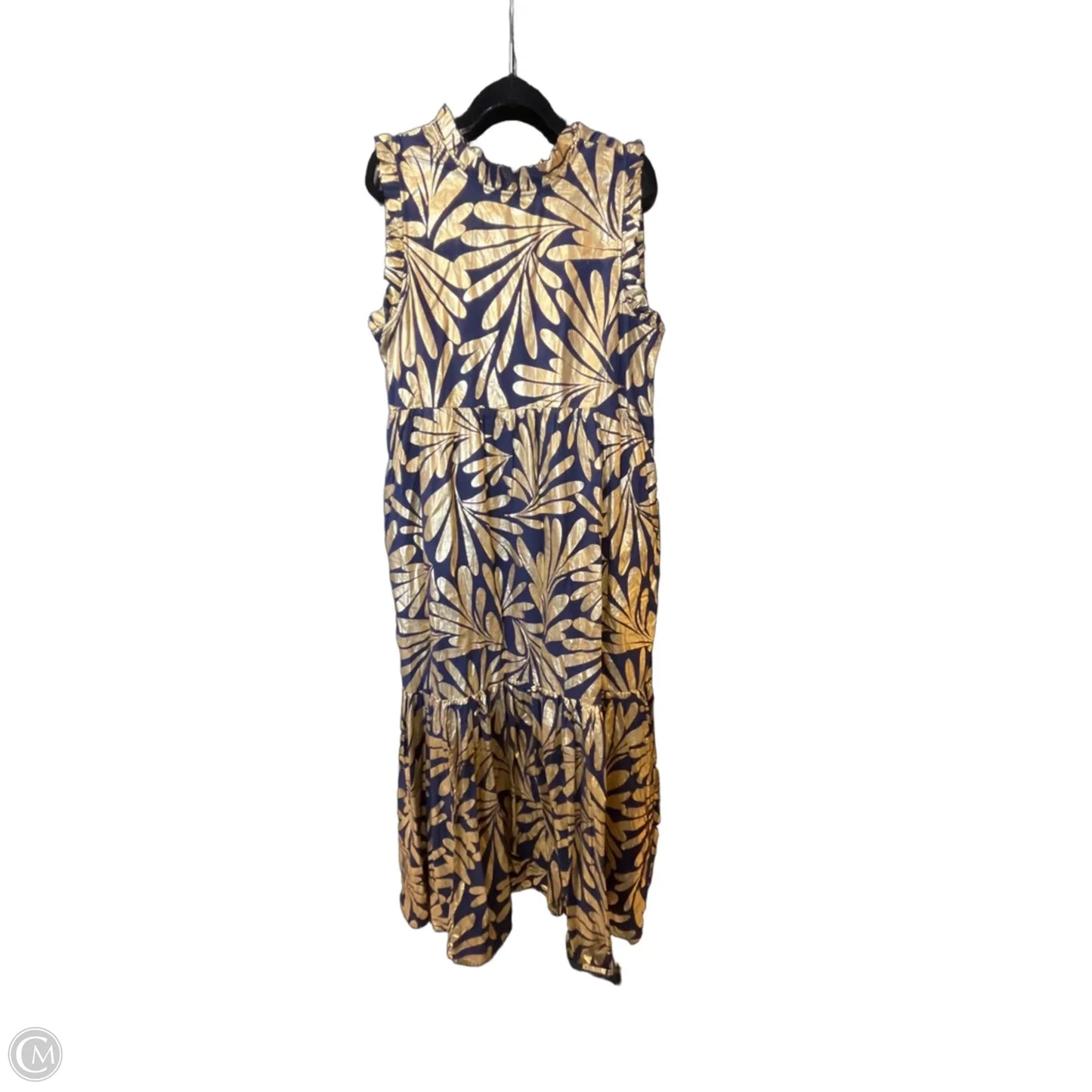 Dress Party Long By Jude Connally In Blue & Gold, Size: L