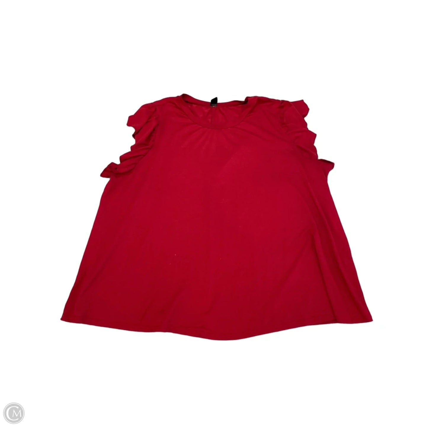 Top Short Sleeve Basic By Shein In Red, Size: 3x