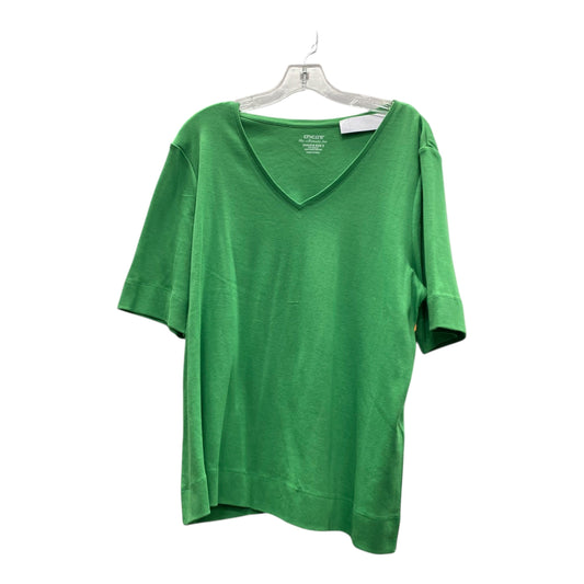 Top Ss Basic By Chicos In Green, Size:Xl
