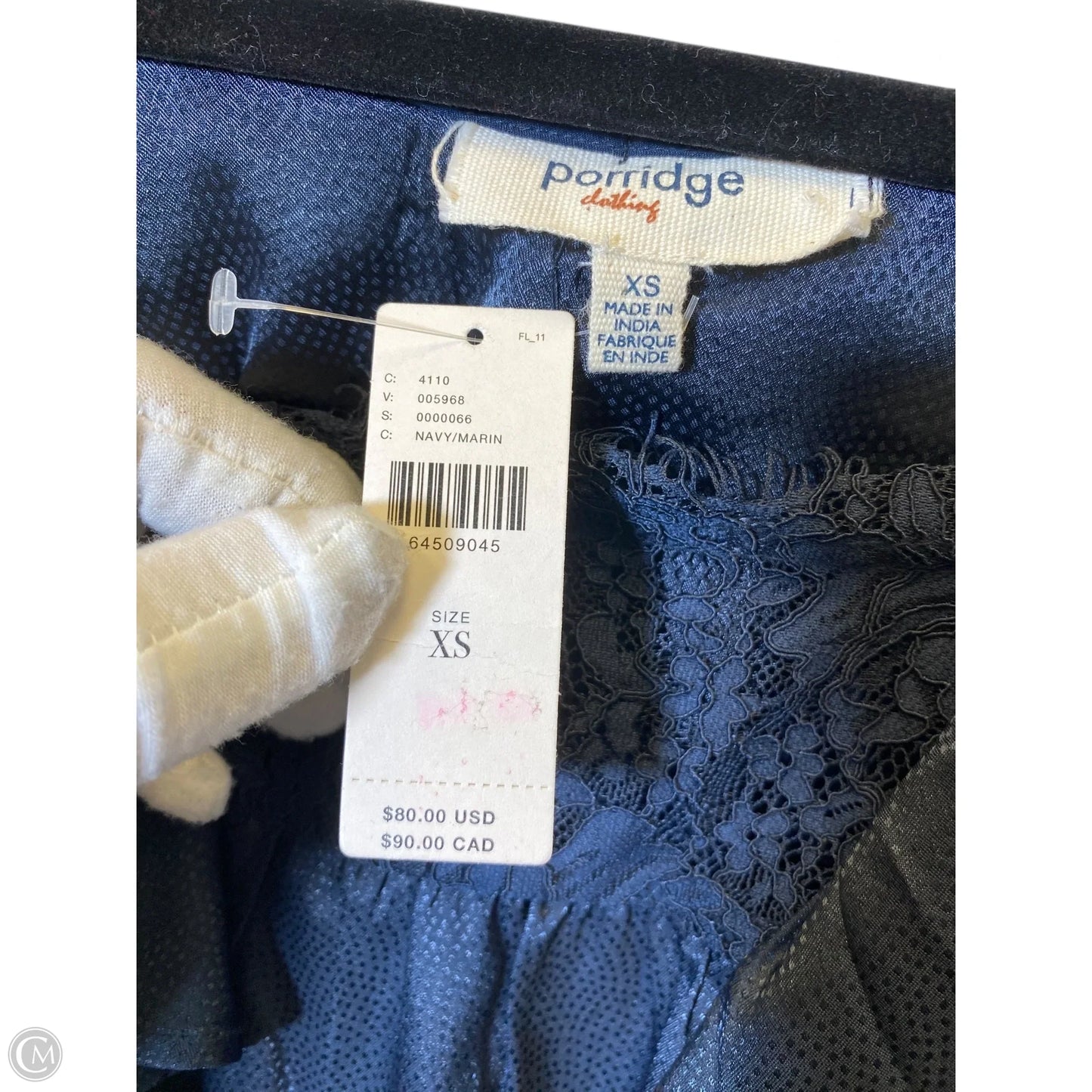 Top Short Sleeve By Anthropologie In Navy, Size: Xs