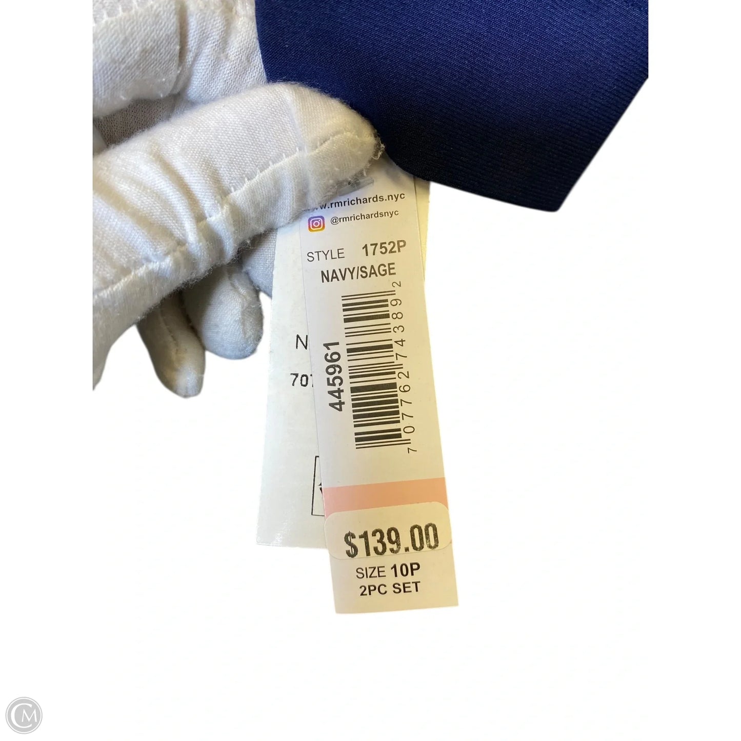 Top 2pc 3/4 Sleeve By R And M Richards In Blue, Size: 10p