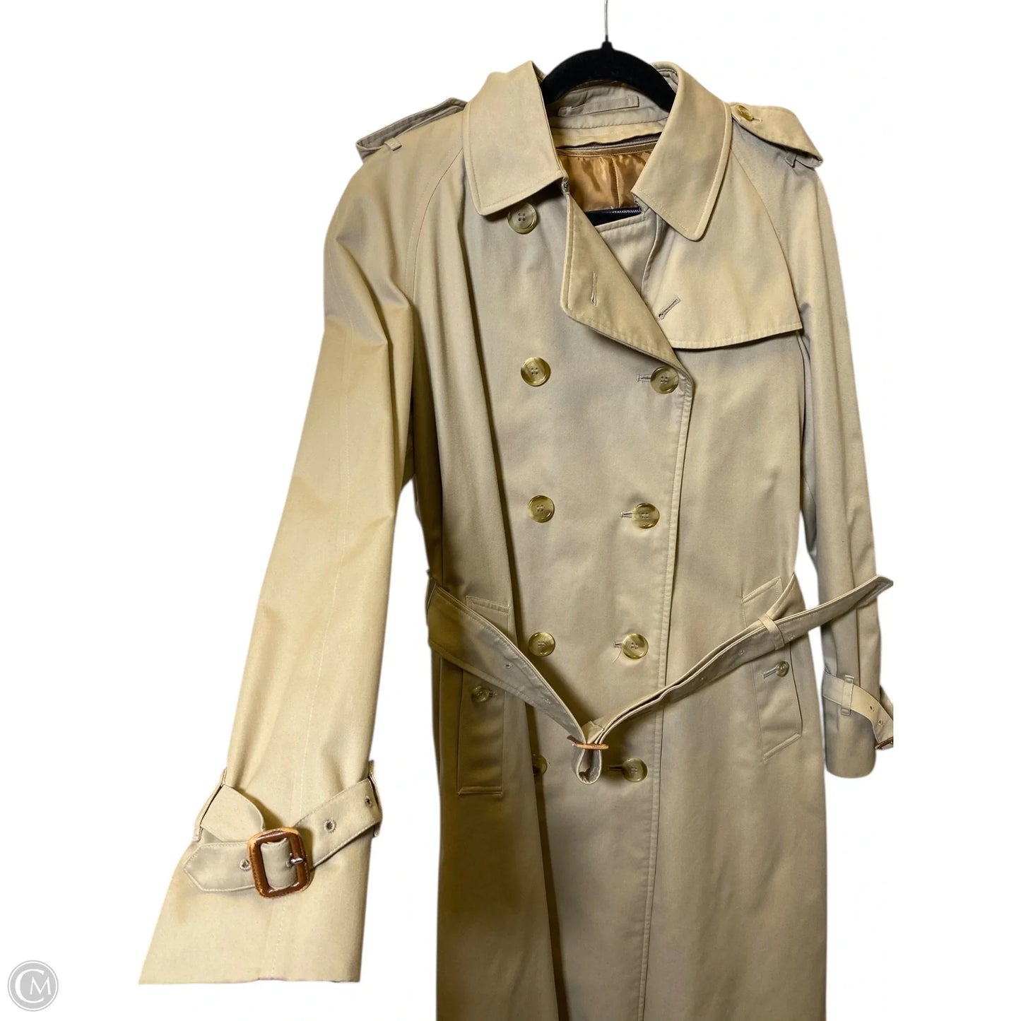 Coat Luxury Designer By Burberry In Beige, Size: L