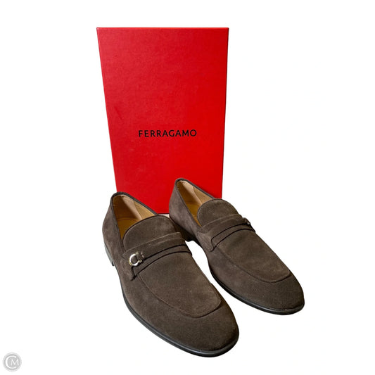 Shoes Luxury Designer By Ferragamo In Brown, Size: 11.5