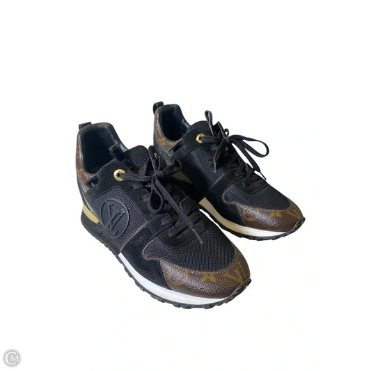 Shoes Luxury Designer By Louis Vuitton In Black & Brown, Size: 7.5