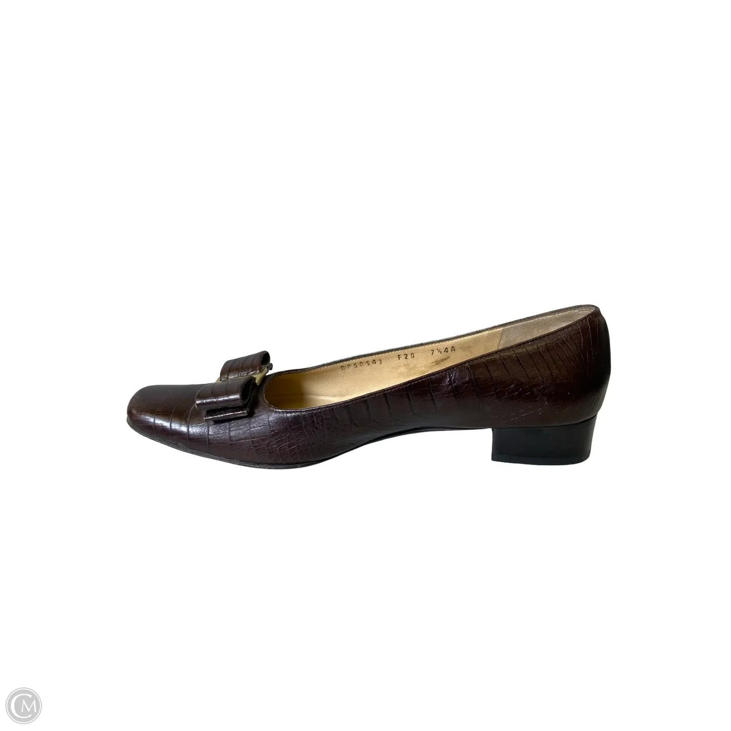 Shoes Luxury Designer By Ferragamo In Brown, Size: 7.5