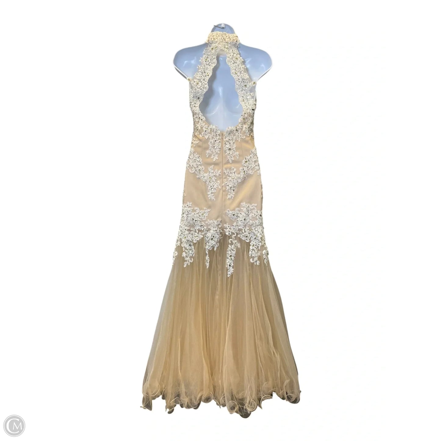 Dress Party Long By Clothes Mentor In Tan, Size: 4