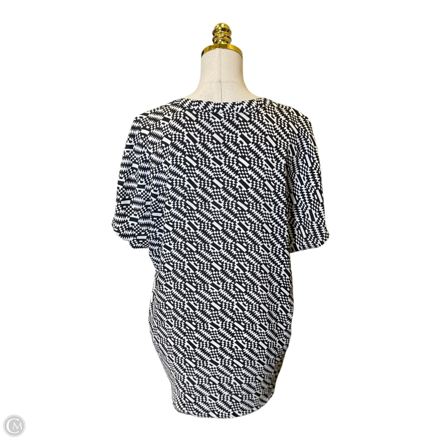 Top Short Sleeve By Maison Damelie In Black & White, Size: L