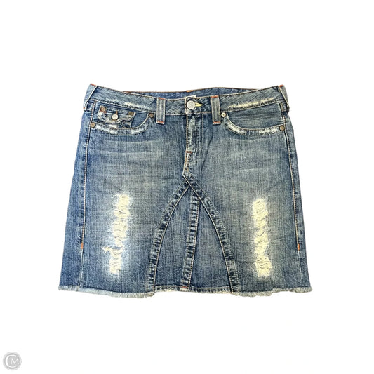 Skirt Mini & Short By True Religion In Blue Denim, Size: 12