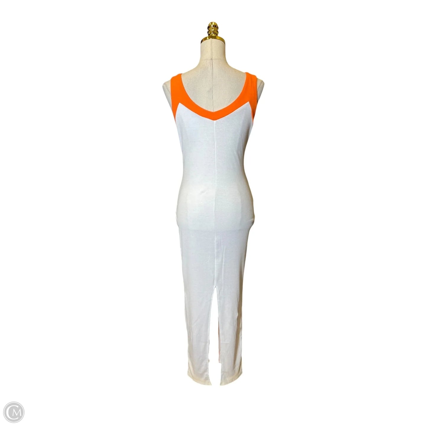 Dress Casual Maxi By Micas In Orange & White, Size: M