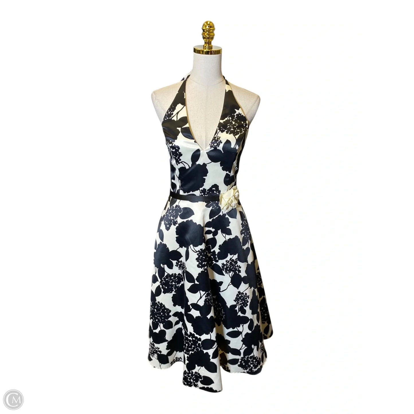 Dress Party Midi By Scott Mcclintok In Black & Cream, Size: 6