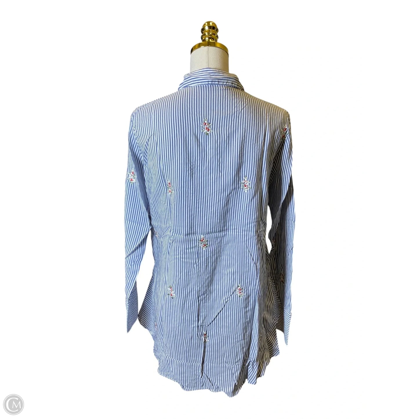 Top Long Sleeve By Zara In Striped Pattern, Size: S