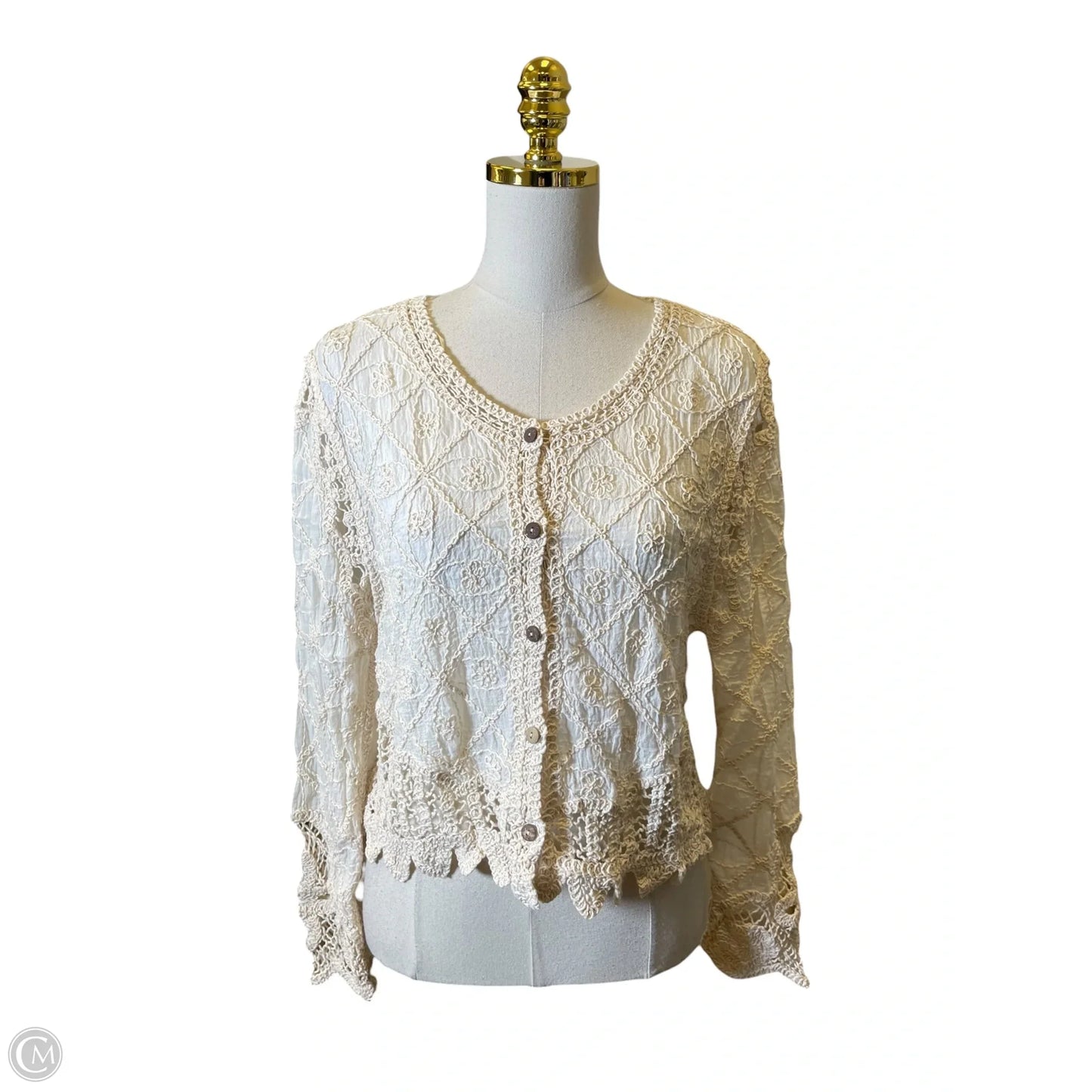 Top Long Sleeve By Clothes Mentor In Beige, Size: S