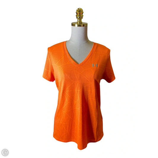 Athletic Top Short Sleeve By Under Armour In Orange, Size: M
