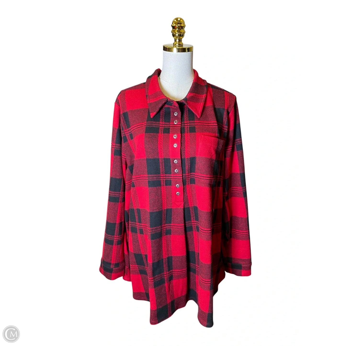 Sweater By Soft Surroundings In Checkered Pattern, Size: 1x