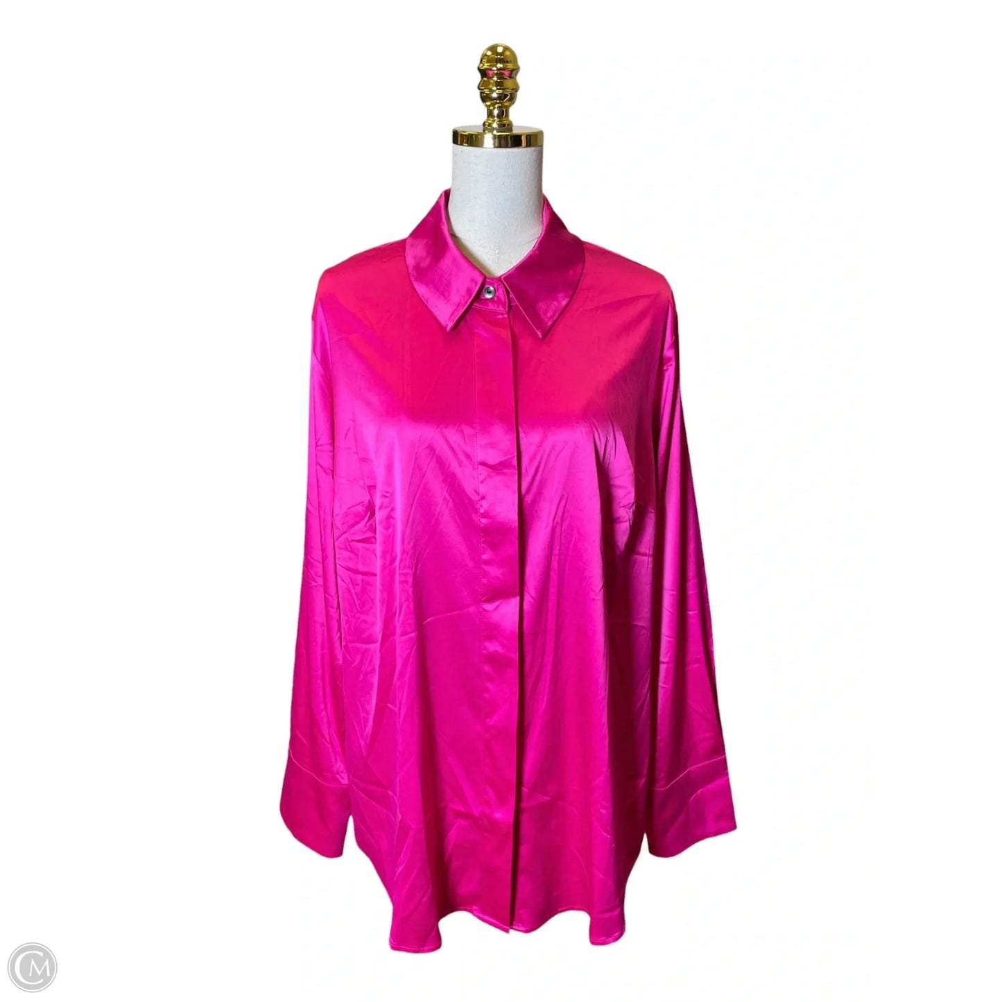 Blouse Long Sleeve By Lane Bryant In Pink, Size: 22