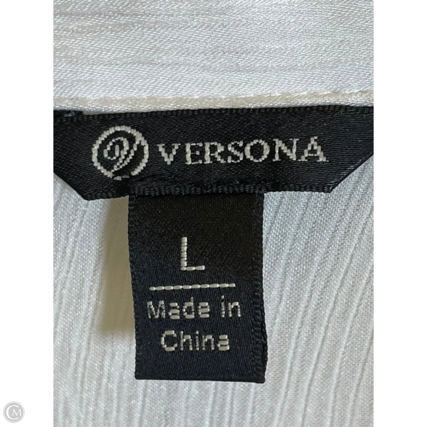 Top Long Sleeve By Versona In White, Size: L