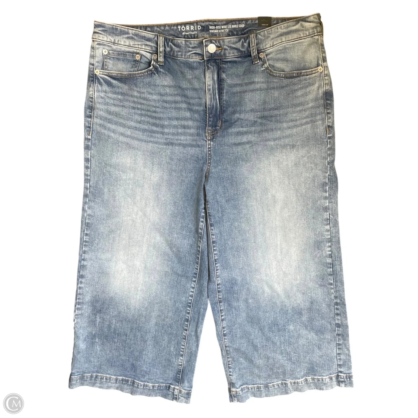 Jeans Cropped By Torrid In Blue Denim, Size: 18