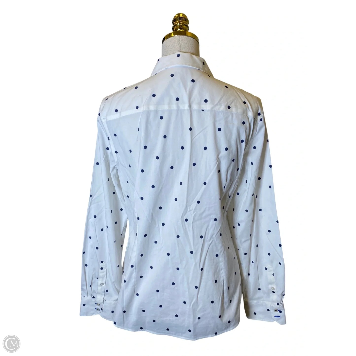 Blouse Long Sleeve By Talbots In Polkadot Pattern, Size: 12
