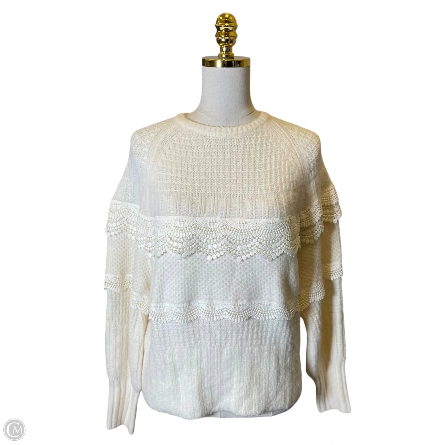 Sweater By Express In Cream, Size: Xs