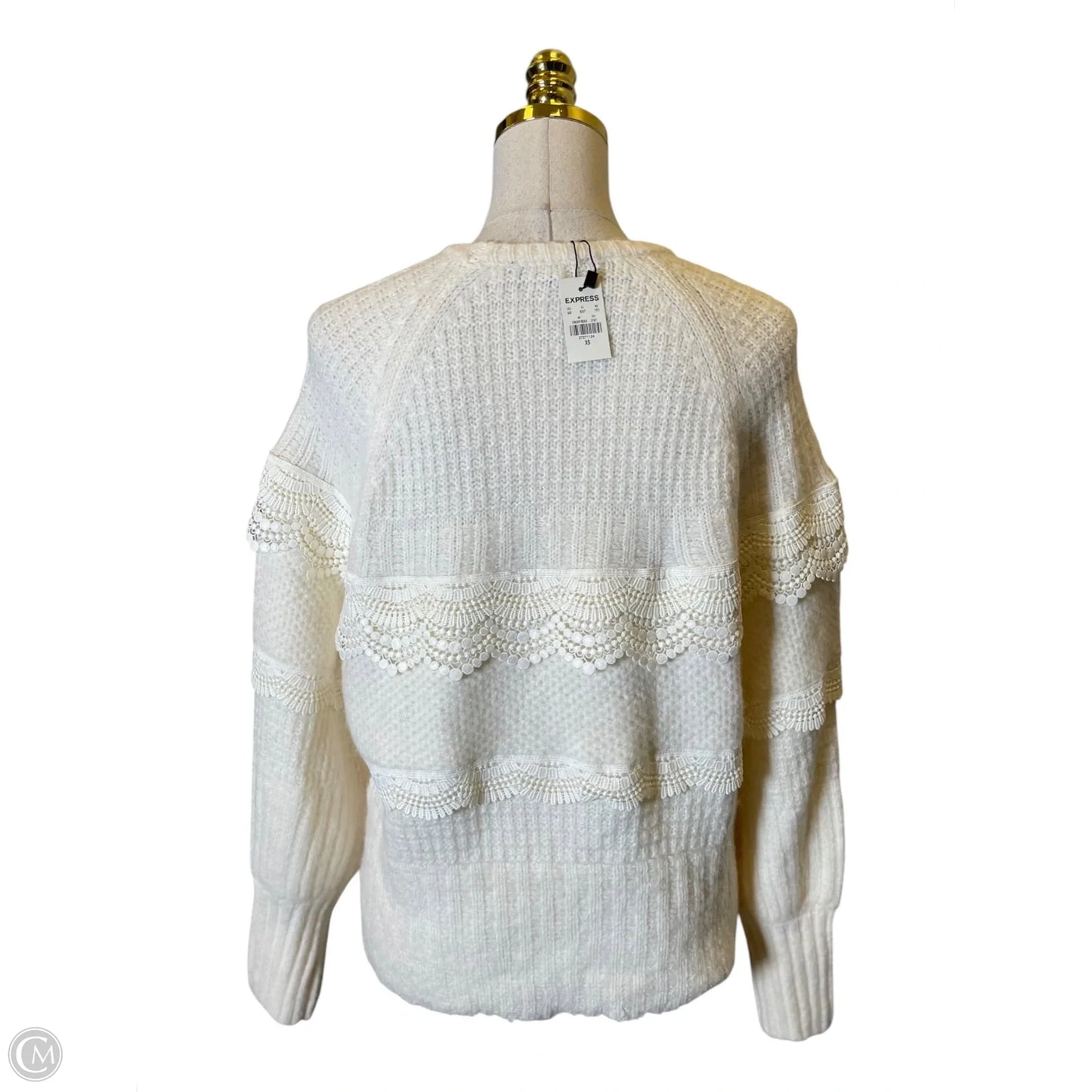 Sweater By Express In Cream, Size: Xs