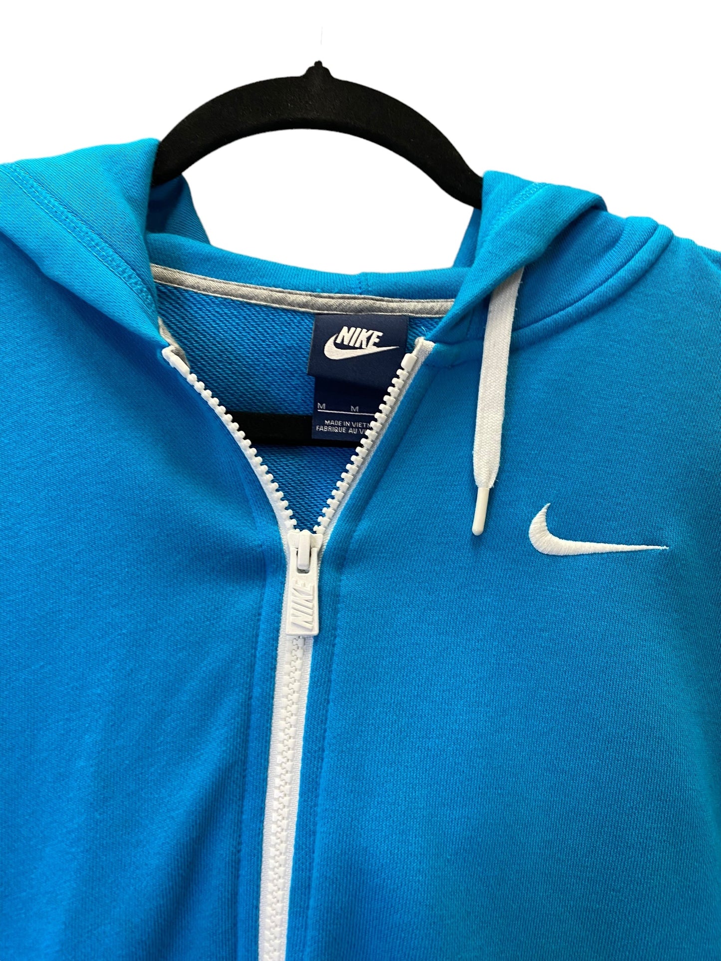 Athletic Top Long Sleeve Hoodie By Nike In Blue, Size: M