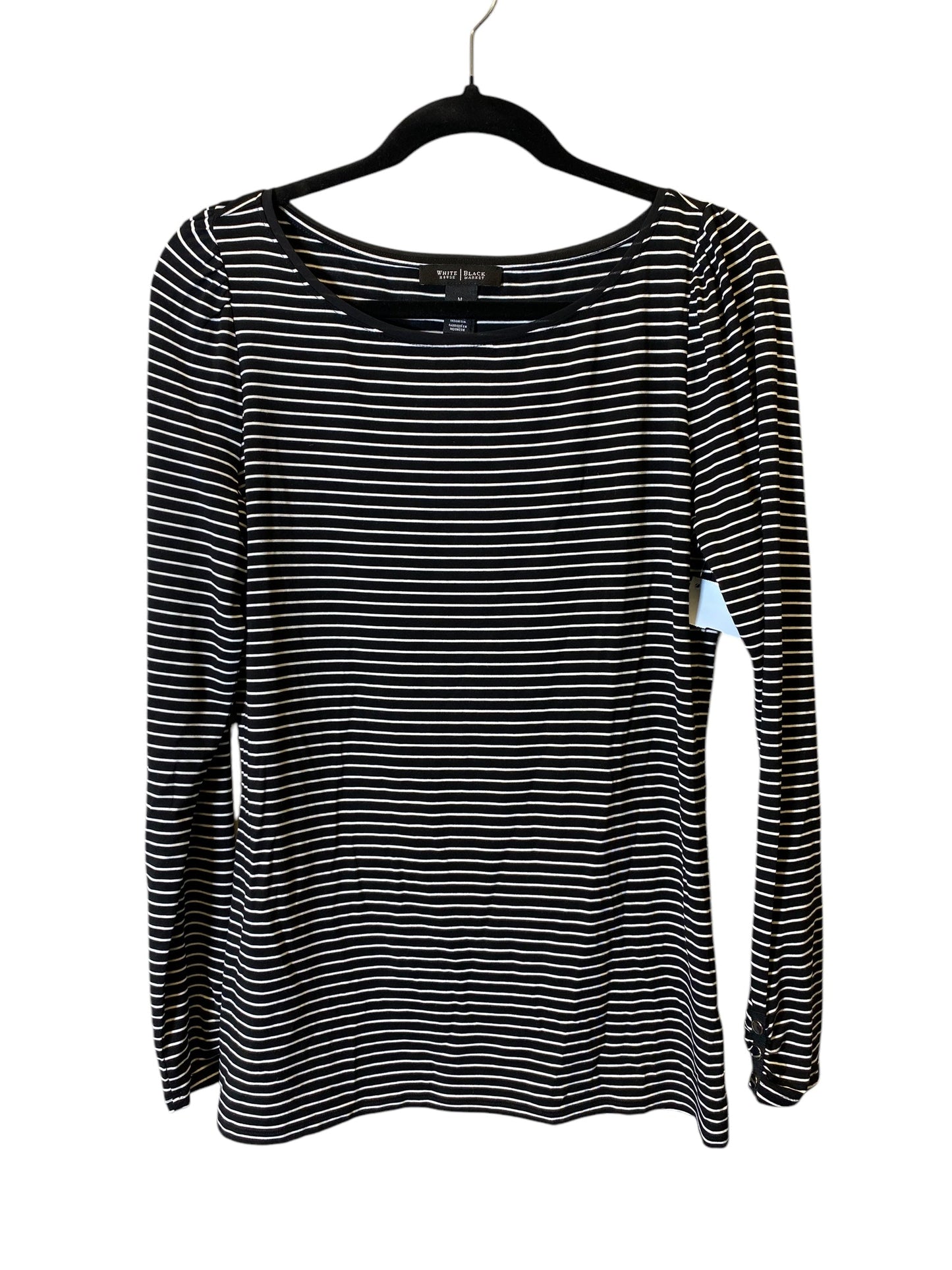 Top Long Sleeve By White House Black Market In Striped Pattern, Size: M