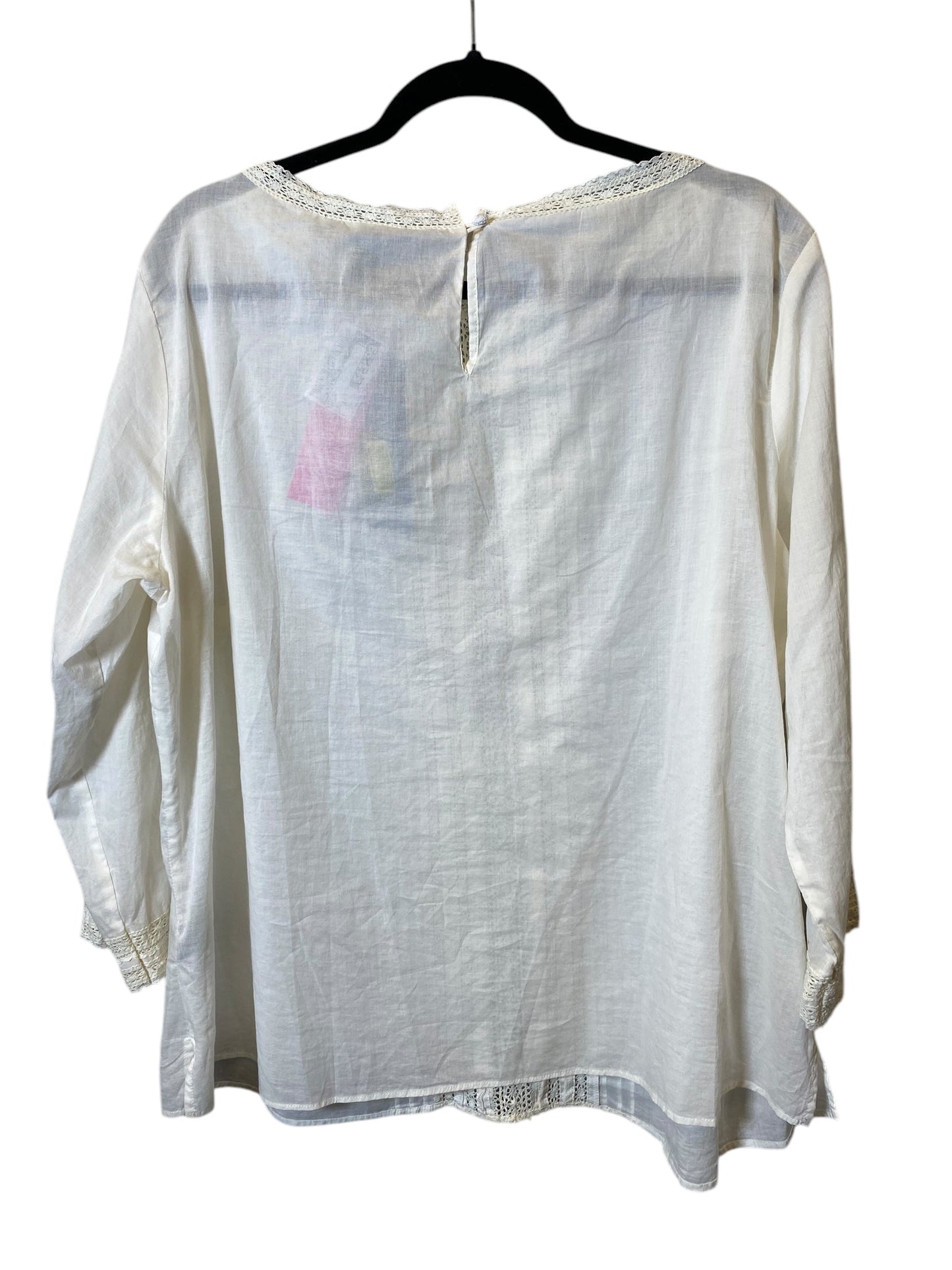 Top Long Sleeve By Ralph Lauren In Beige, Size: 1x