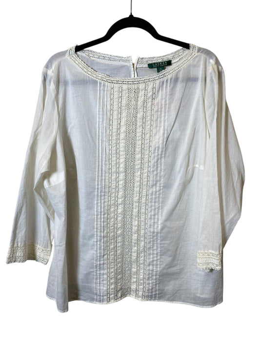 Top Long Sleeve By Ralph Lauren In Beige, Size: 1x