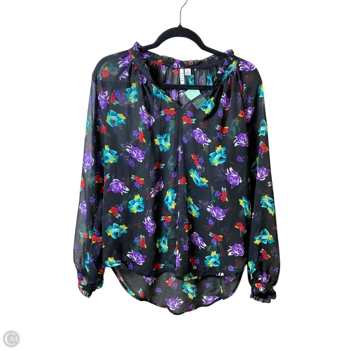 Top Long Sleeve By Elle In Floral Print, Size: S