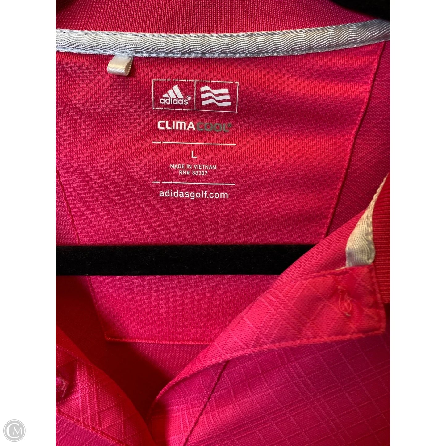 Athletic Top Short Sleeve By Adidas In Pink, Size: L