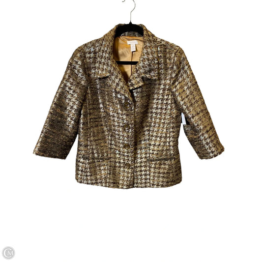 Jacket Moto By Chicos In Bronze, Size: L
