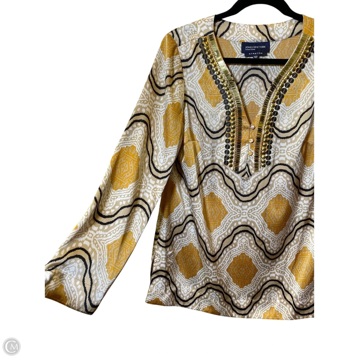 Top 3/4 Sleeve By Jones New York In Multi-colored, Size: S