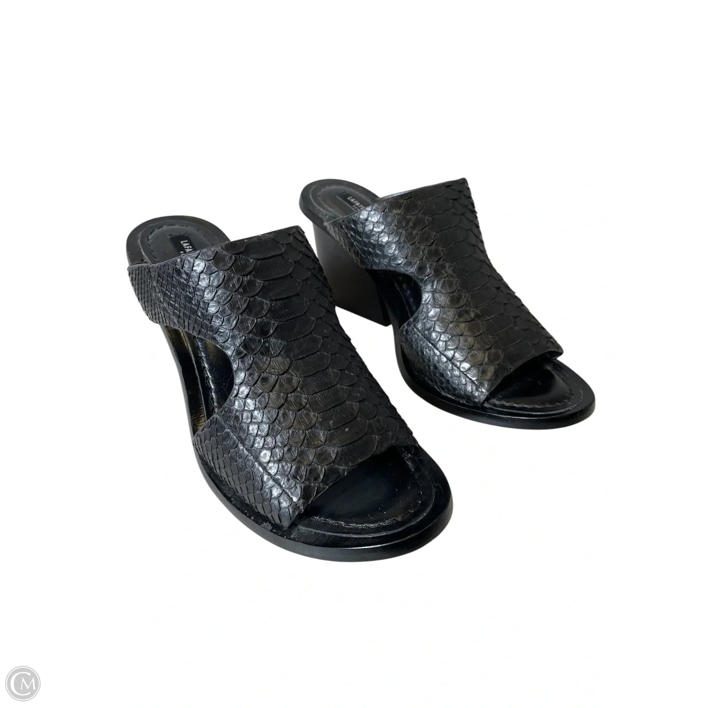 Sandals Designer By Lafayette 148 In Black, Size: 8