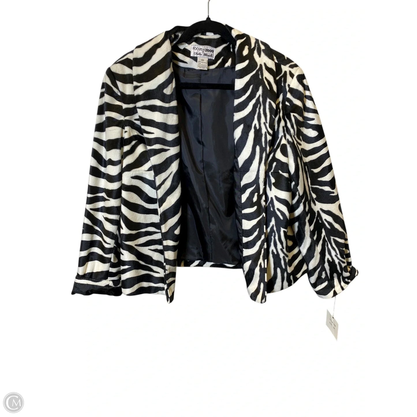 Jacket Faux Fur & Sherpa By Focus 2000 In Zebra Print, Size: 14