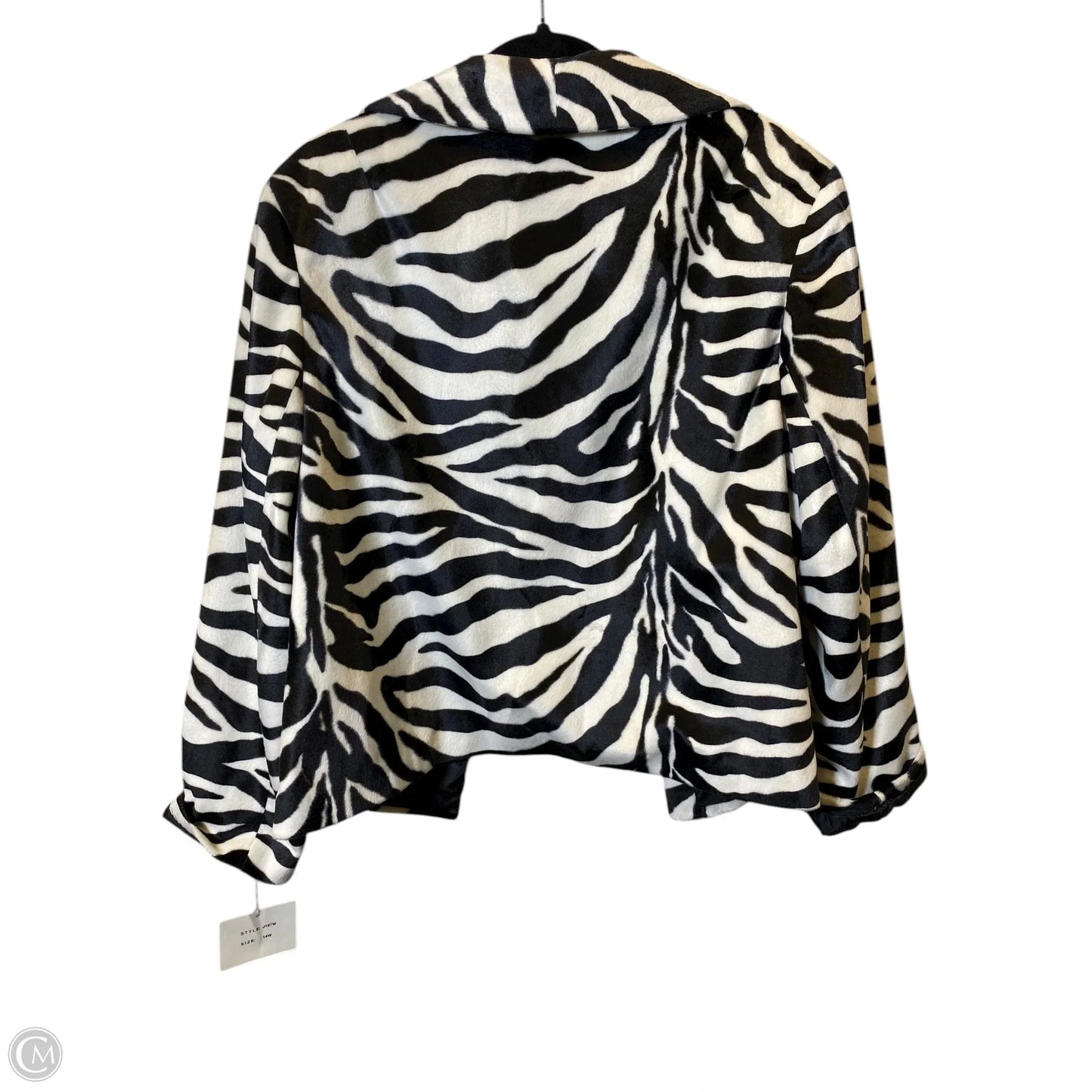 Jacket Faux Fur & Sherpa By Focus 2000 In Zebra Print, Size: 14