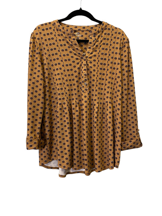 Brown Blouse 3/4 Sleeve Kim Rogers, Size L