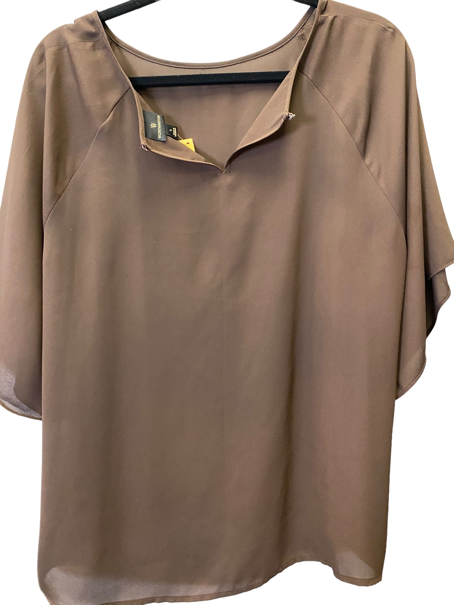 Brown Top 3/4 Sleeve Worthington, Size L