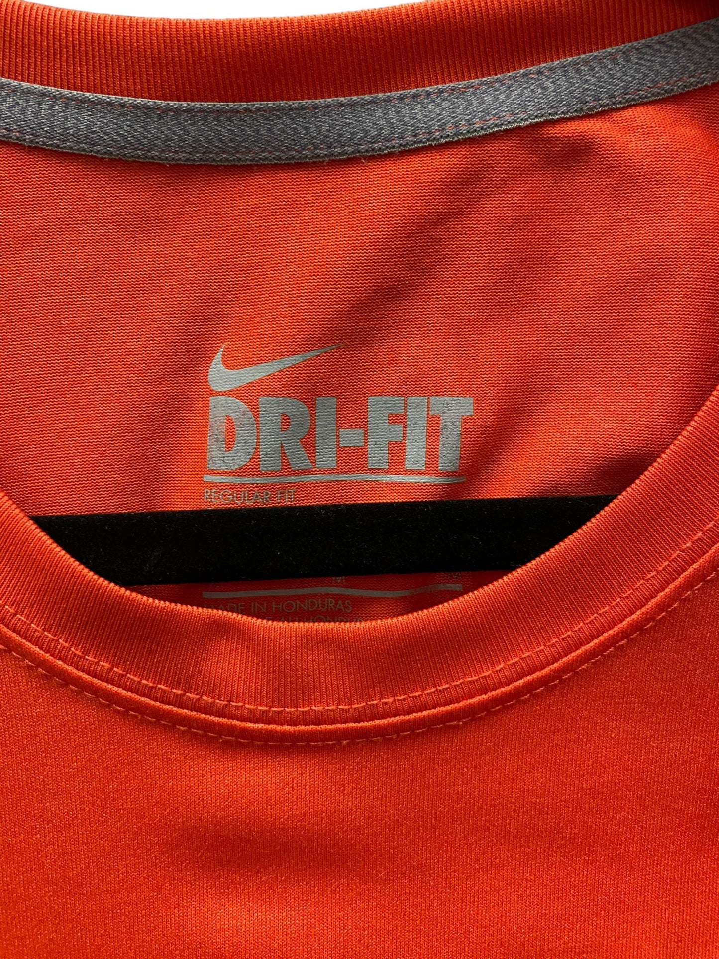 Athletic Top Short Sleeve By Nike In Orange, Size: M