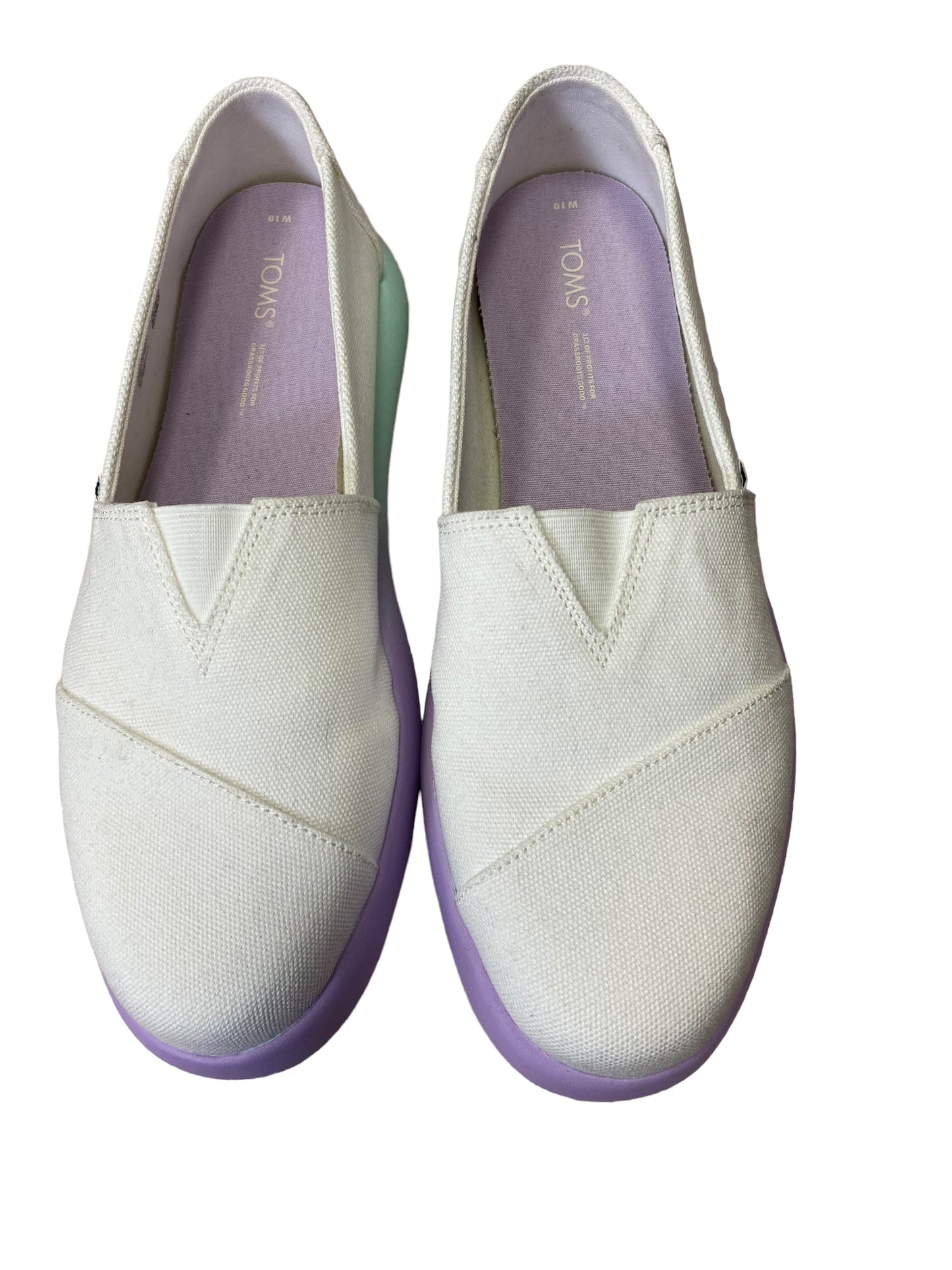 Shoes Heels Platform By Toms In Purple & White, Size: 10