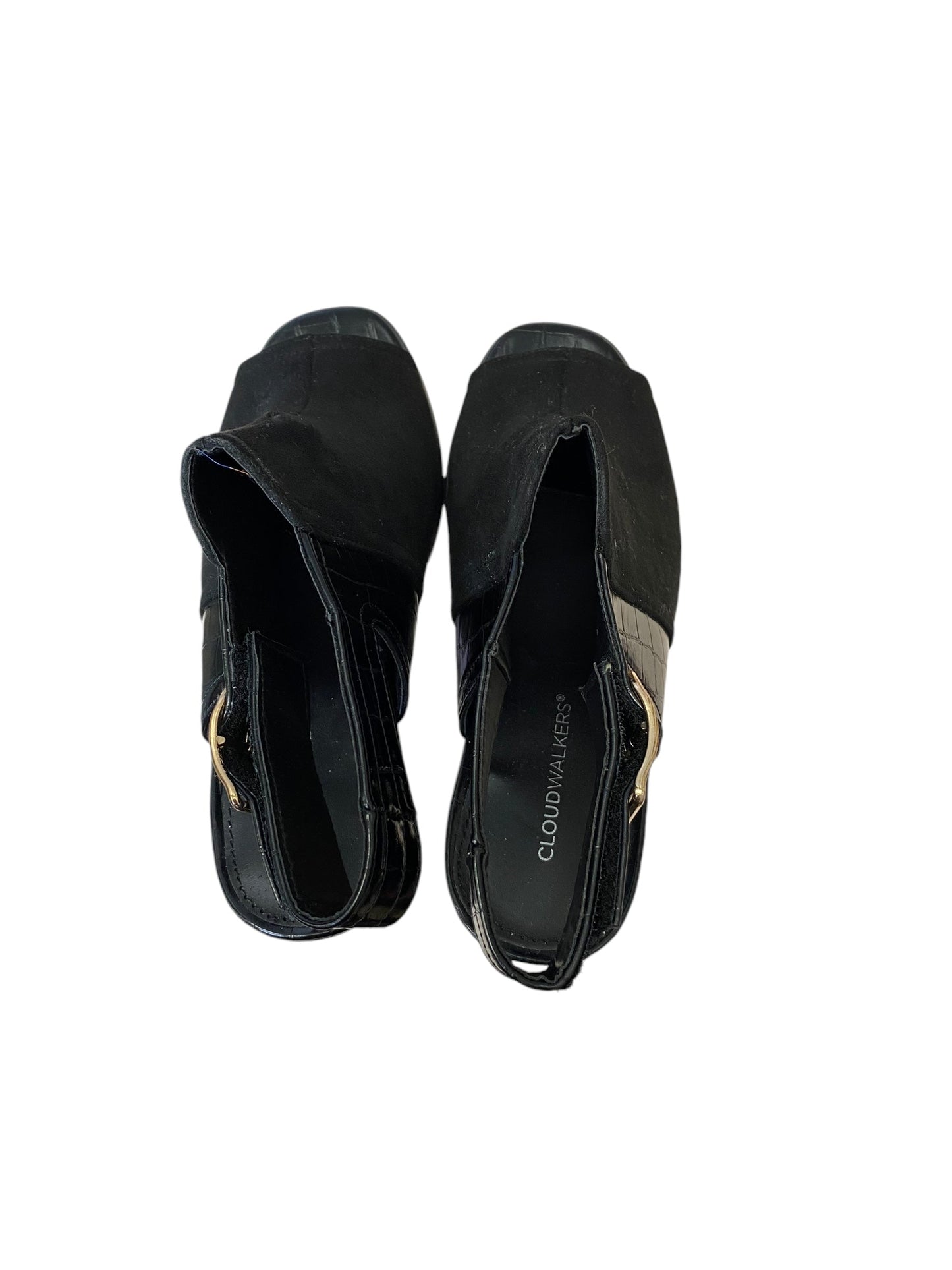 Sandals Heels Block By Cloudwalkers In Black, Size: 8.5