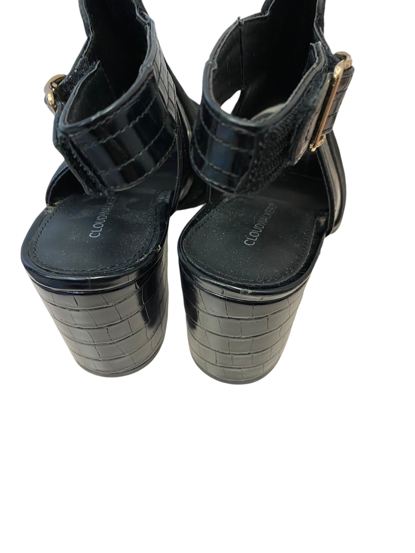 Sandals Heels Block By Cloudwalkers In Black, Size: 8.5