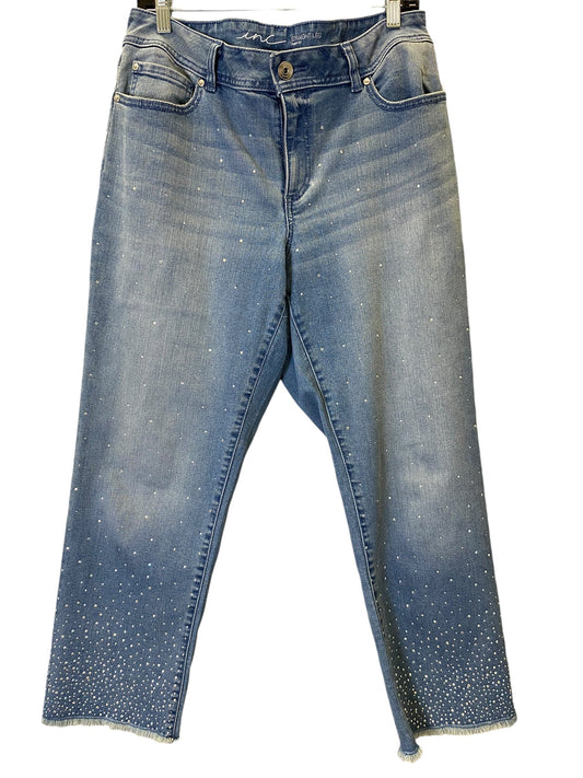 Jeans Straight By Inc In Blue Denim, Size: 12