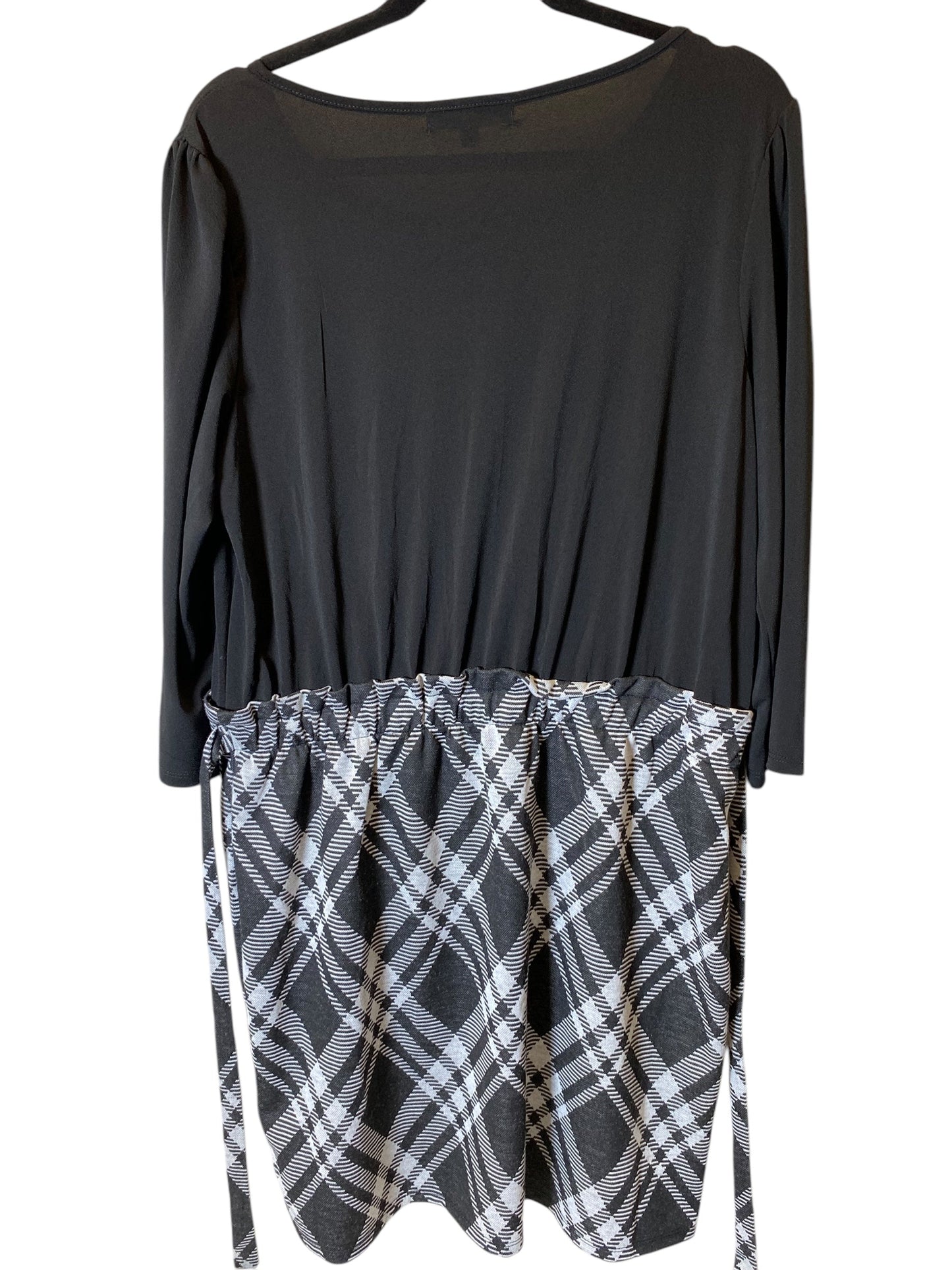 Dress Casual Midi By Adrienne Vittadini In Black & White, Size: Xl