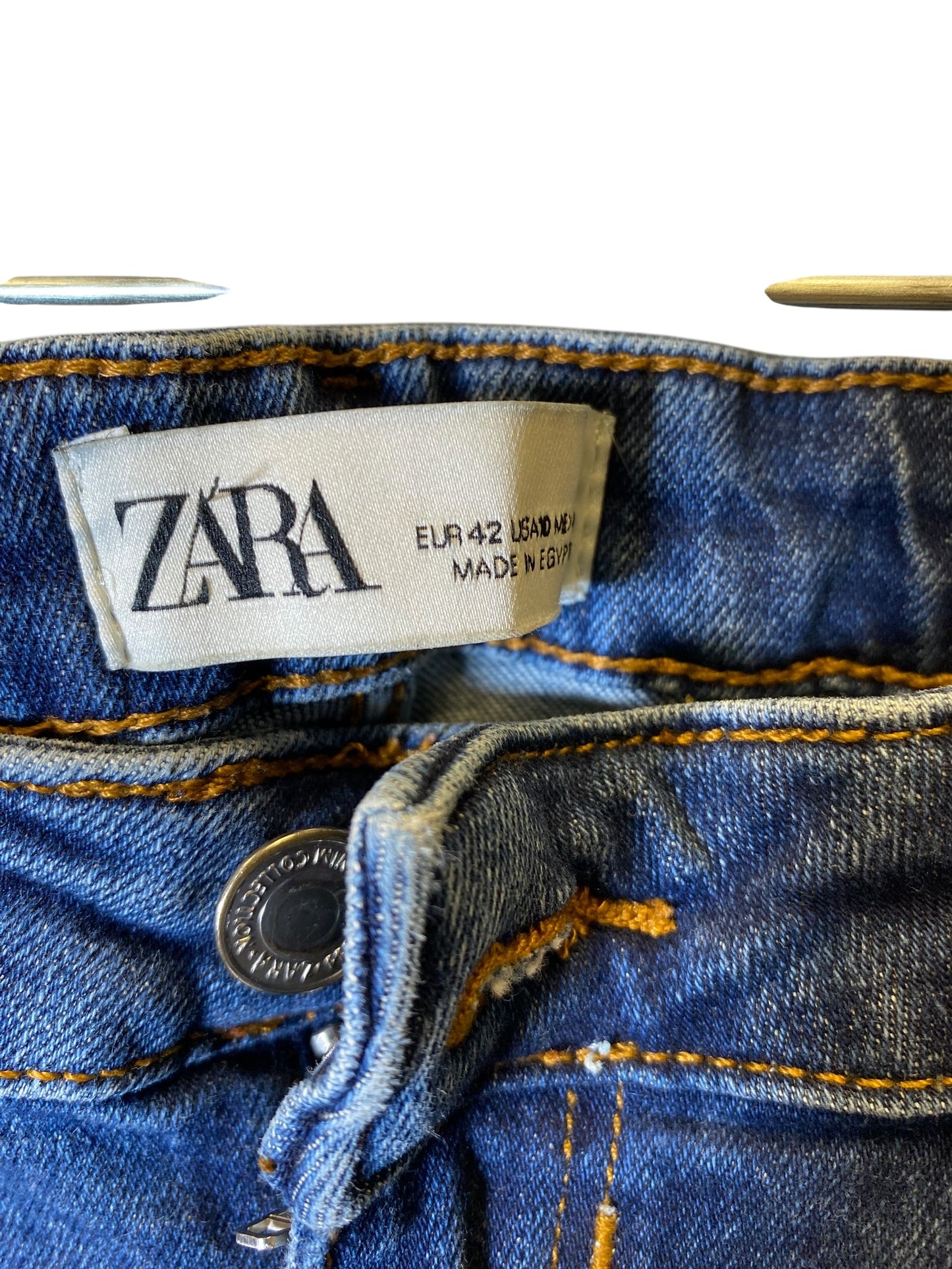 Jeans Straight By Zara In Blue Denim, Size: 6