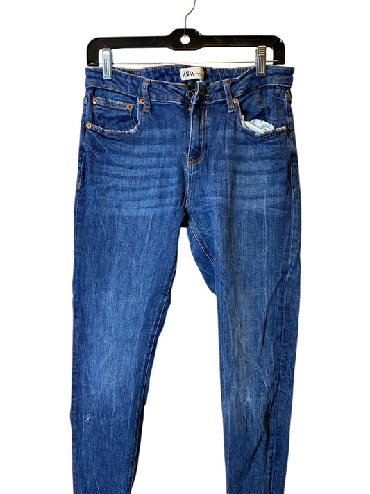 Jeans Straight By Zara In Blue Denim, Size: 6