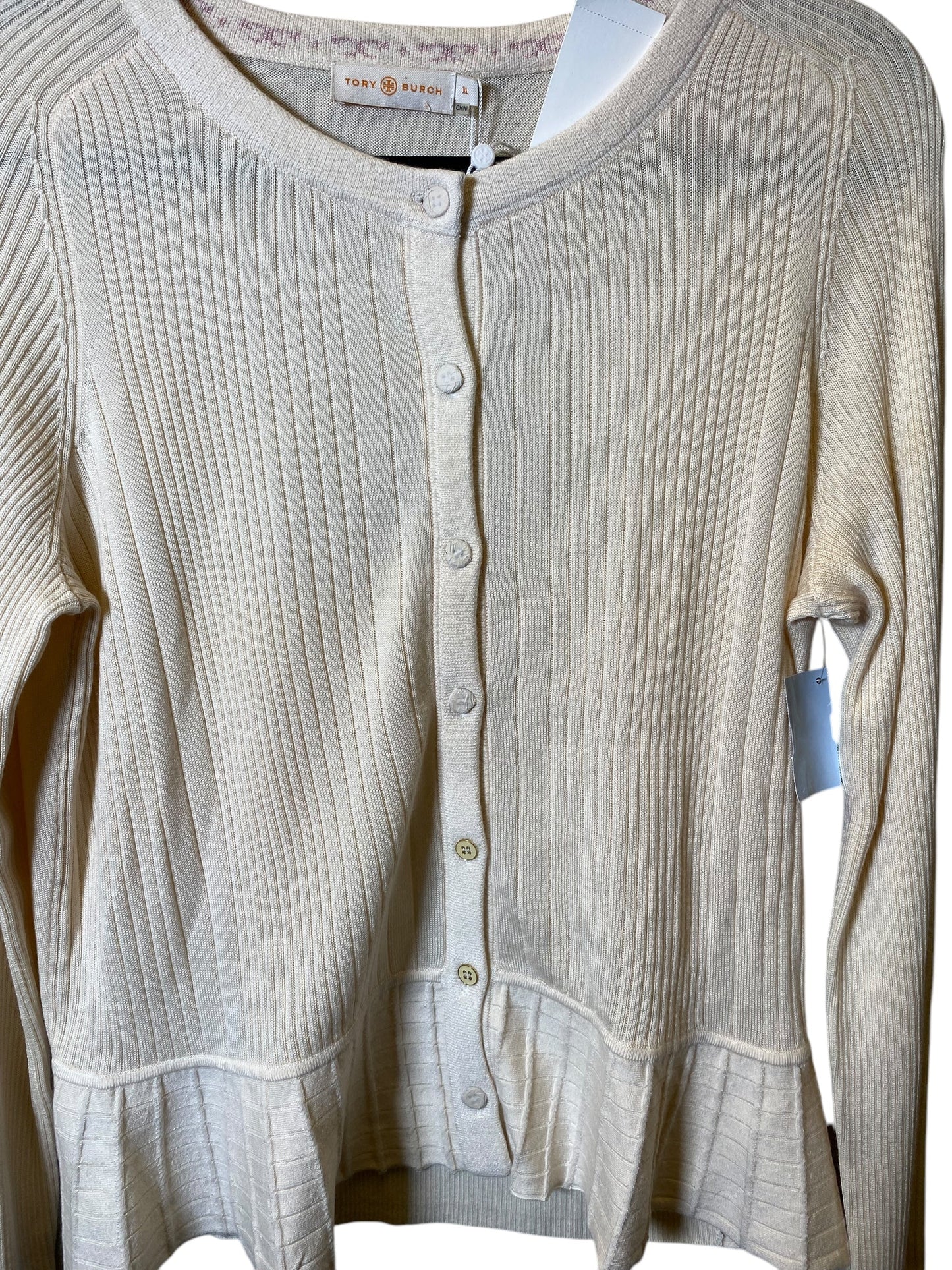 Sweater By Tory Burch In Cream, Size: Xl