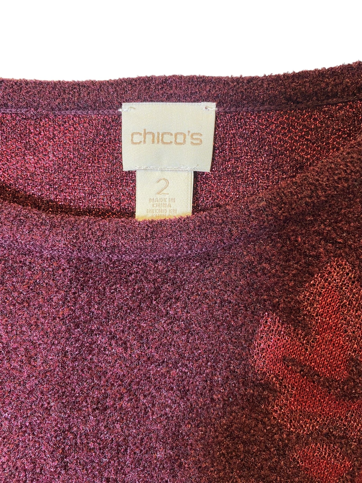 Sweater By Chicos In Red, Size: L